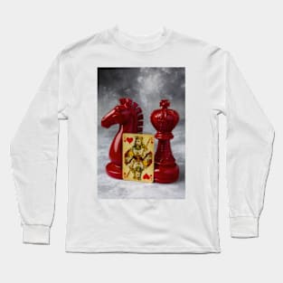 Red Knight And King With Playing Card Long Sleeve T-Shirt